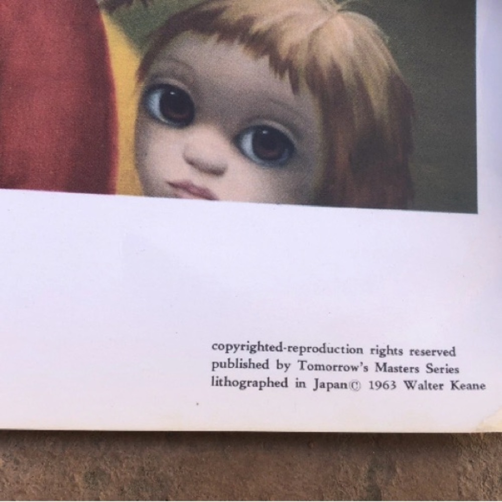 Big Eyes 1963 Margaret Walter Keane Vintage Large Lithograph Print Midcentury - Picture 7 of 13